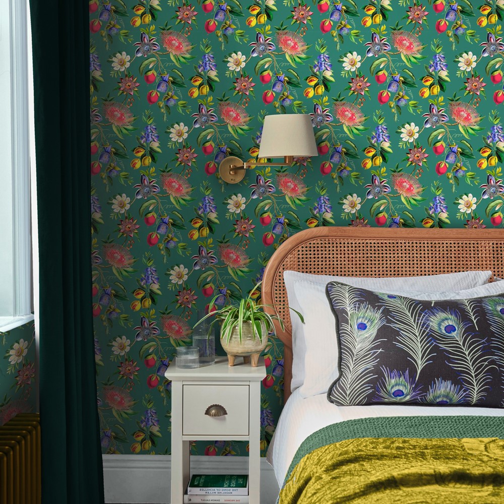 Physic Garden Wallpaper 127918 by Graham & Brown in Teal Blue Green